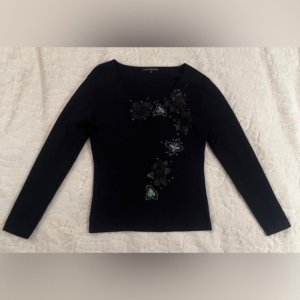 Vintage Pierri New York long-sleeved, embellished top size S